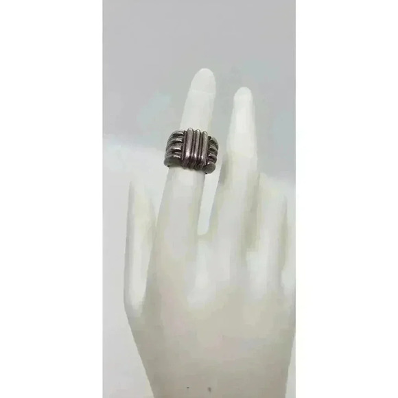 Vintage Iconic Bayanihan Brutalist Chunky 925 Sterling Silver Ring Heavy Sz 5 - Picture 4 of 12